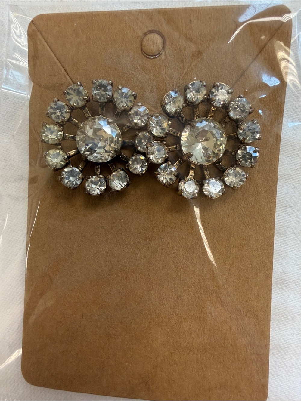 J. Crew Clear Crystal Floral Cluster Stud Earrings